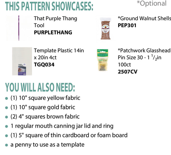 Sunflower Pincushion PDF Pattern
