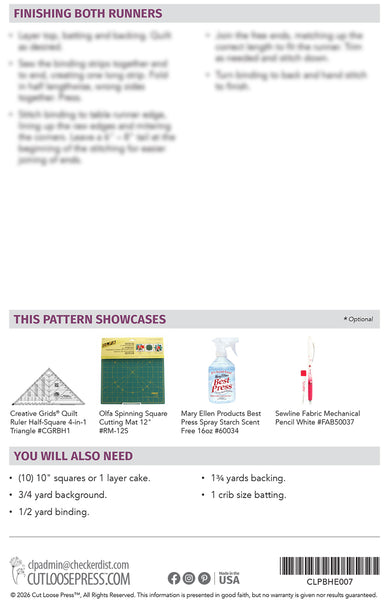 Fraternal Twins Table Runners PDF Pattern