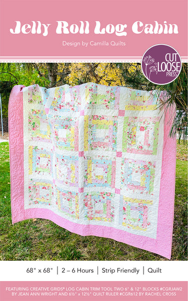 Jelly Roll Log Cabin PDF Pattern