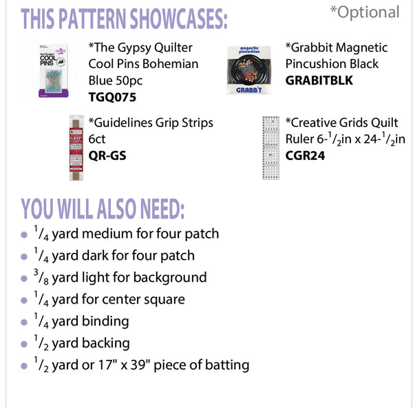 Fun Four-Patch PDF Pattern