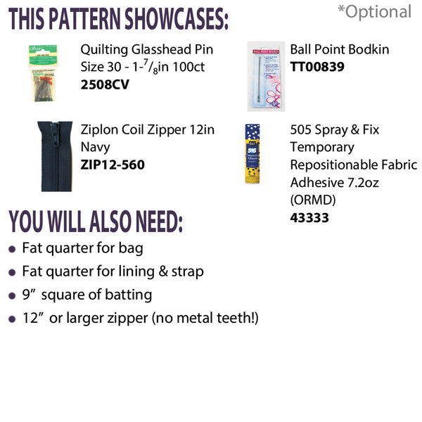 Stash Cash Zipped Bag PDF Pattern