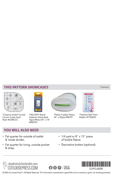 Just the Necessities Wallet PDF Pattern