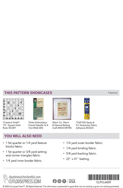 Sassy Squares Table Runner PDF Pattern