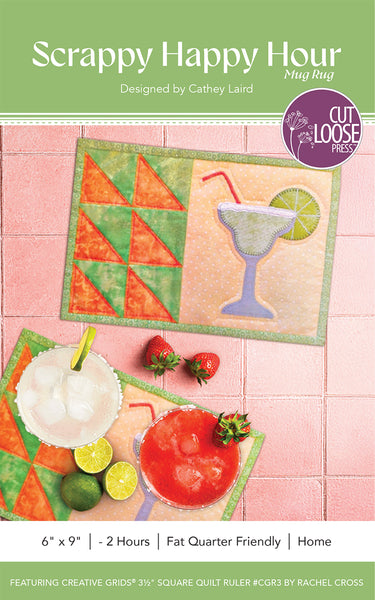 Scrappy Happy Hour Mug Rug PDF Pattern