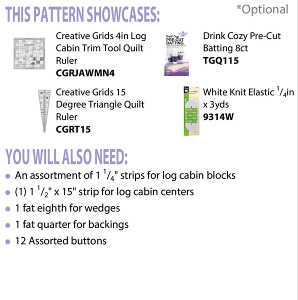 Log Cabin Cozies PDF Pattern