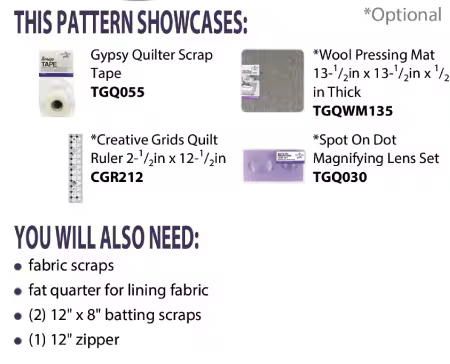 Scrap Tape Zip Pouch PDF Pattern