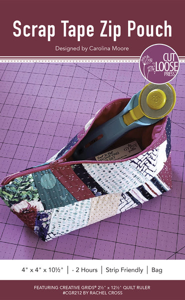 Scrap Tape Zip Pouch PDF Pattern