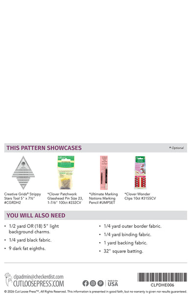 Strippy Stars Mini PDF Pattern