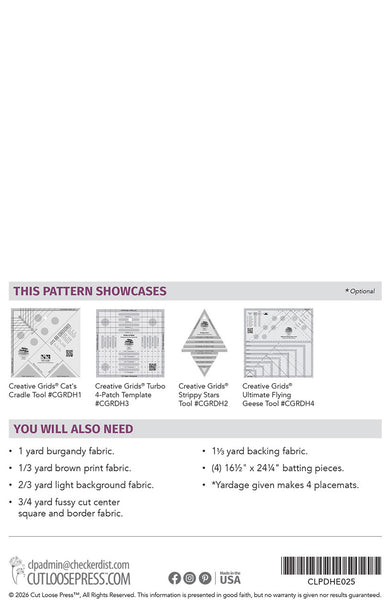 Grid's Girls Placemats - Set of 4 PDF Pattern