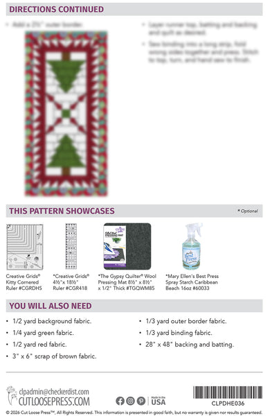 Evergreen Runner PDF Pattern
