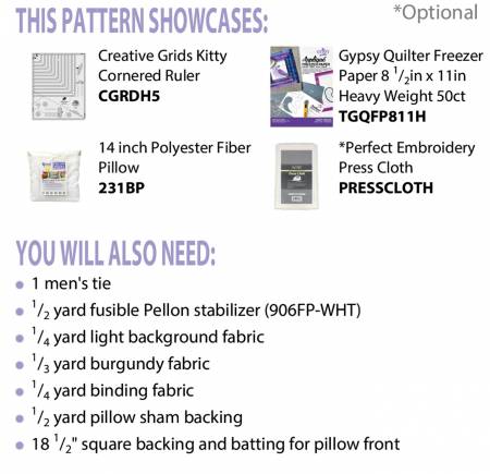 Daddy's Tie Pillow PDF Pattern