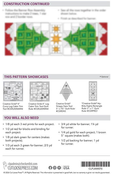 Pine Tree Banner or Table Runner PDF Pattern