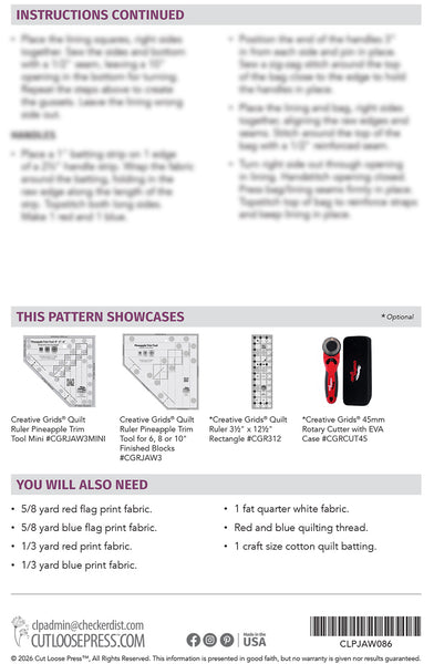 Pineapple Popout Tote PDF Pattern