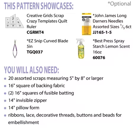 14" Keepsake Pillow PDF Pattern