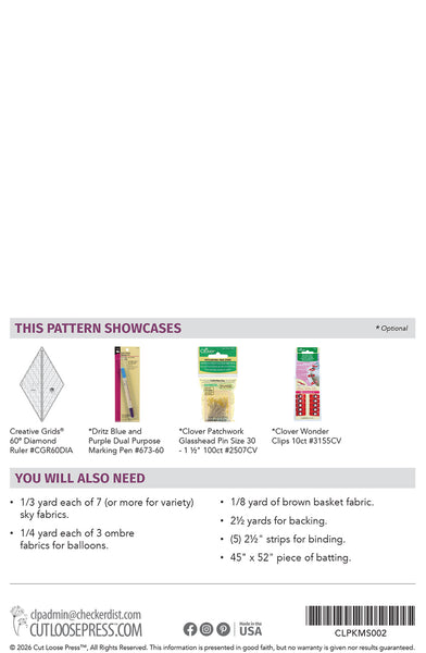 Hexie Hot Air Balloons PDF Pattern