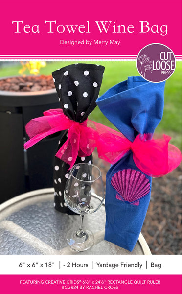 Tea Towel Wine Bag PDF Pattern