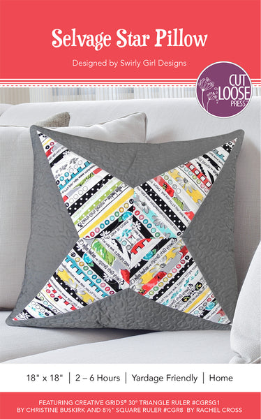 Selvage Star Pillow PDF Pattern