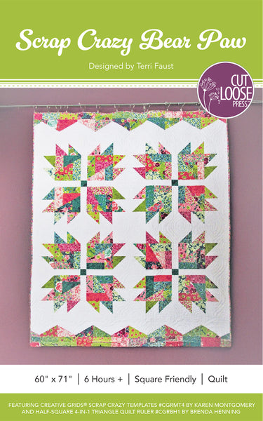 Scrap Crazy Bear Paw Quilt PDF Pattern