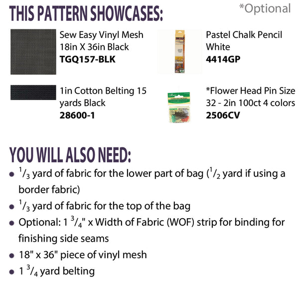 Vinyl Mesh Market Bag PDF Pattern