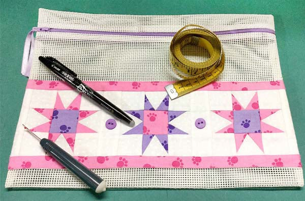 Strippy Stars Zipper Bag PDF Pattern